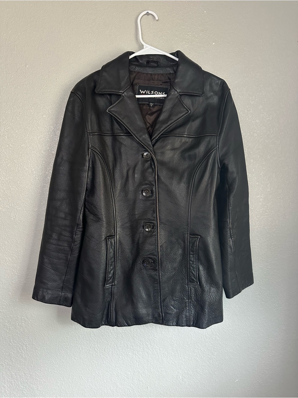 Wilson Leather 100% Leather Black Jacket Coat